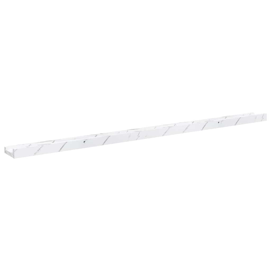 Wall Shelf 2 pcs White Marble 115 x 9 x 3 cm Engineered Wood