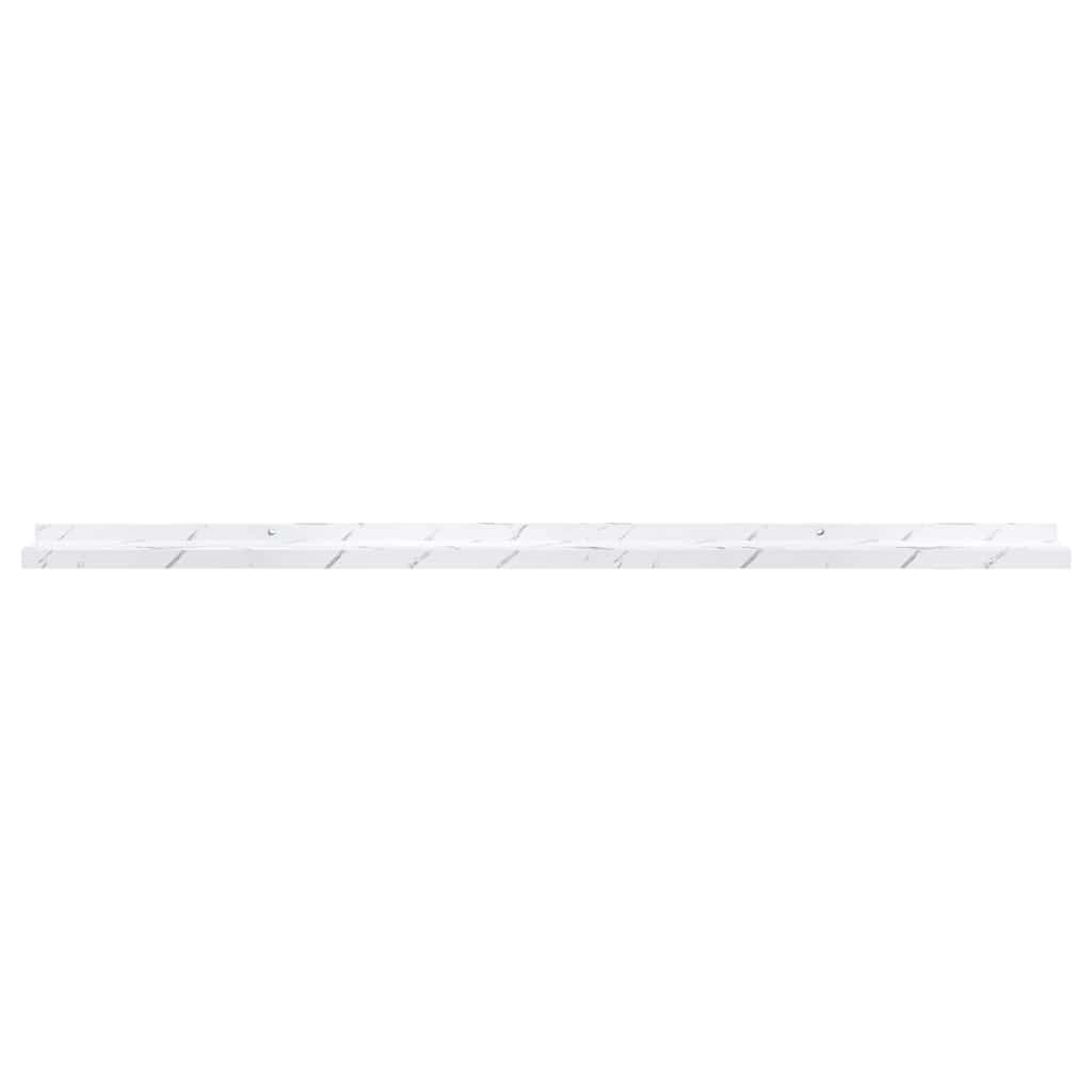Wall Shelf 2 pcs White Marble 115 x 9 x 3 cm Engineered Wood