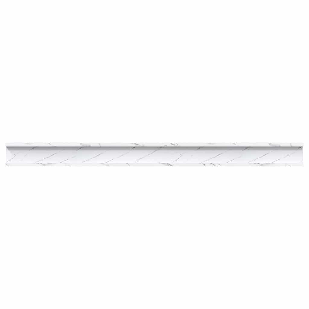 Wall Shelf 2 pcs White Marble 115 x 9 x 3 cm Engineered Wood