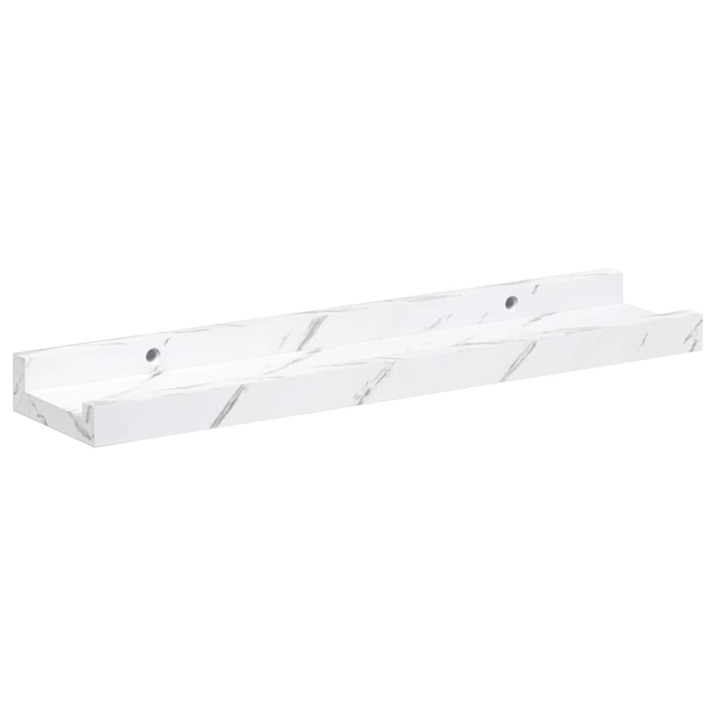 Wall Shelf 4 pcs White Marble 40 x 9 x 3 cm Engineered Wood