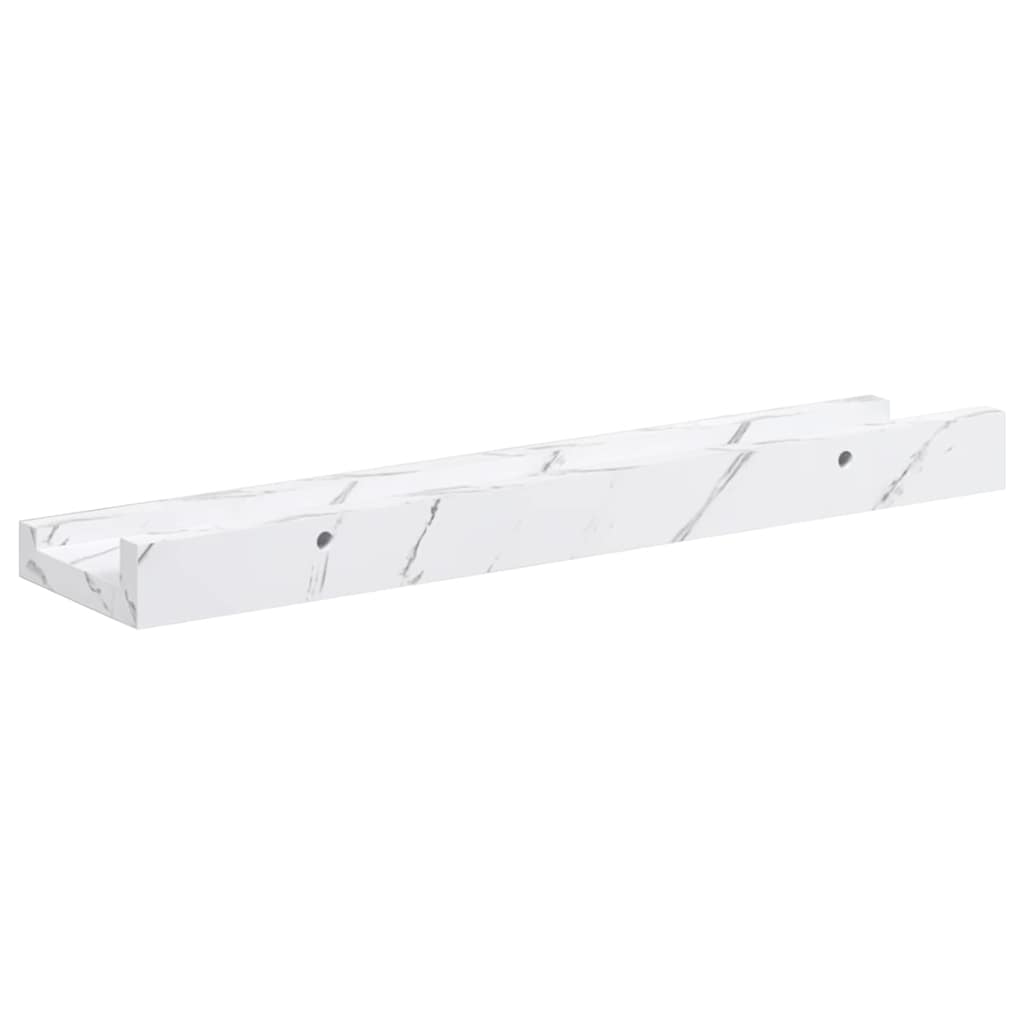 Wall Shelf 4 pcs White Marble 40 x 9 x 3 cm Engineered Wood