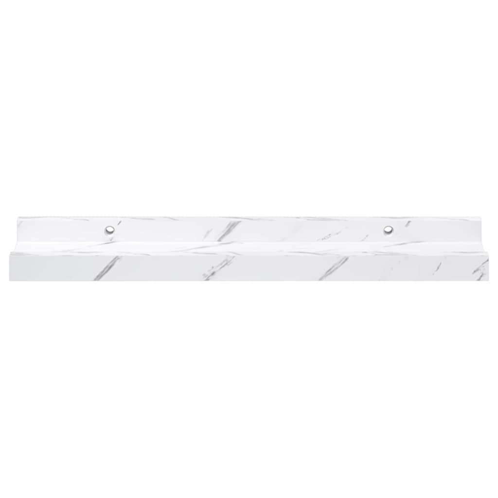 Wall Shelf 4 pcs White Marble 40 x 9 x 3 cm Engineered Wood