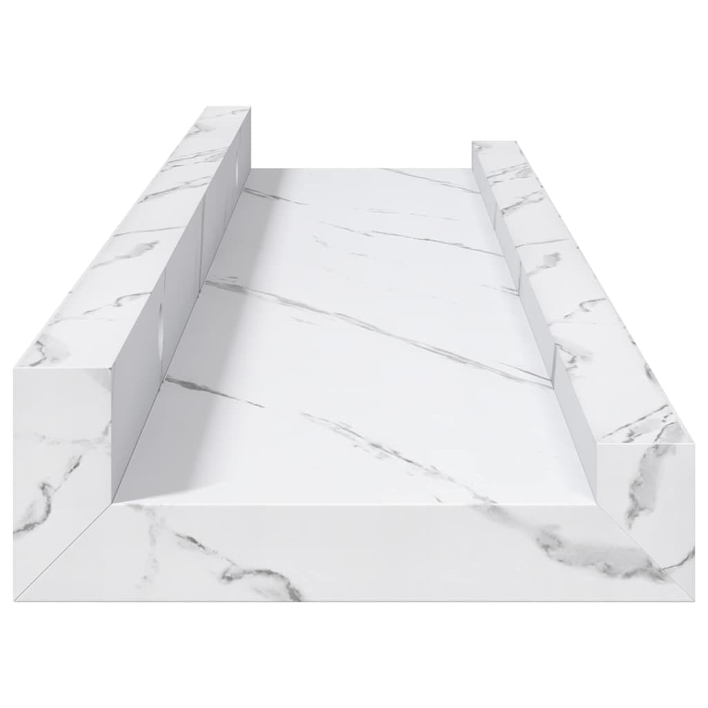 Wall Shelf 4 pcs White Marble 40 x 9 x 3 cm Engineered Wood