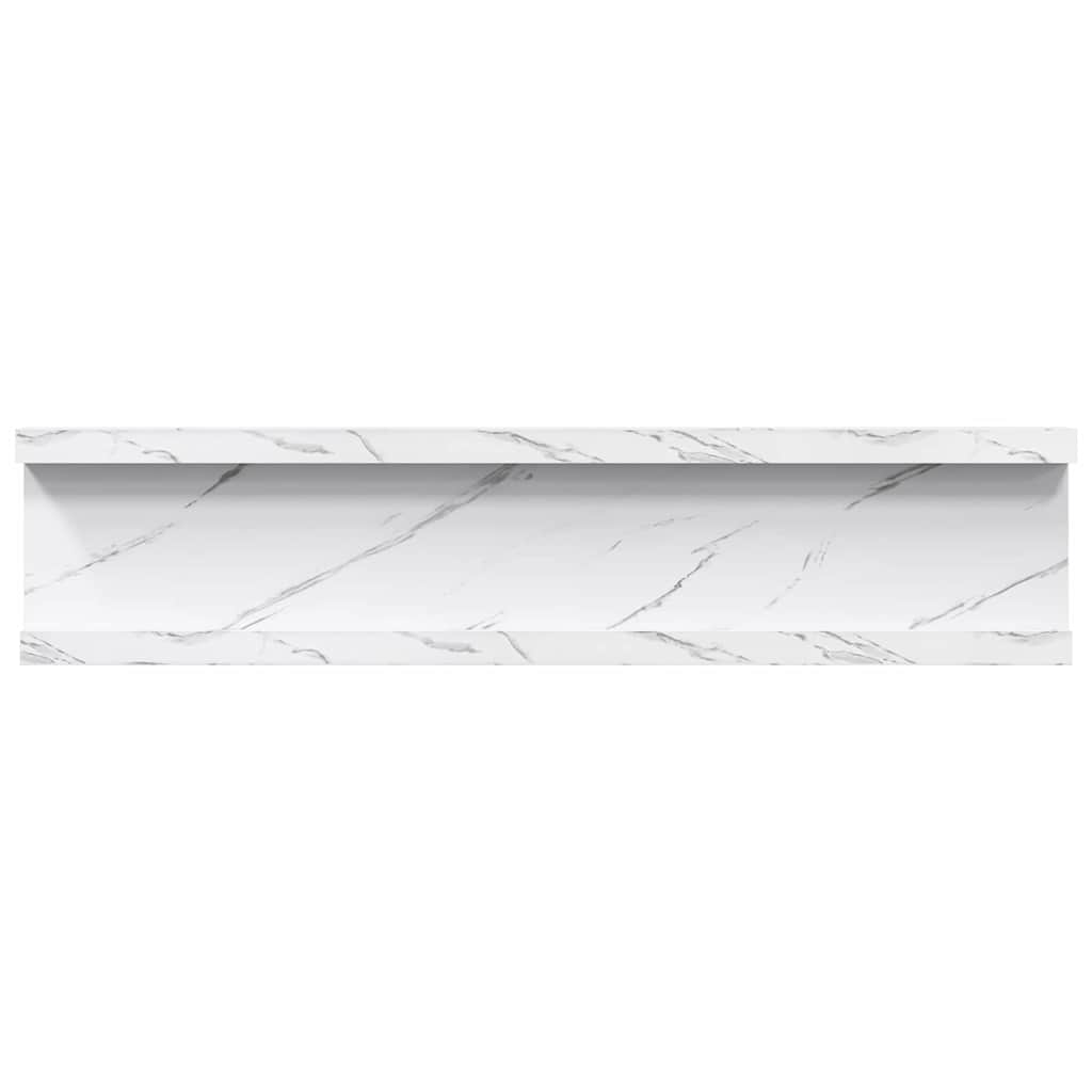 Wall Shelf 4 pcs White Marble 40 x 9 x 3 cm Engineered Wood