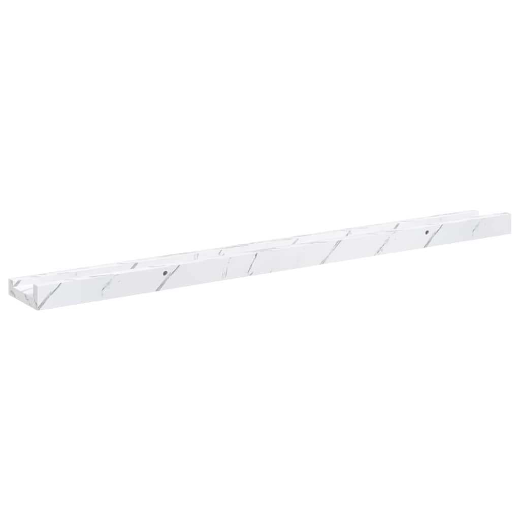 Wall Shelf 4 pcs White Marble 80 x 9 x 3 cm Engineered Wood