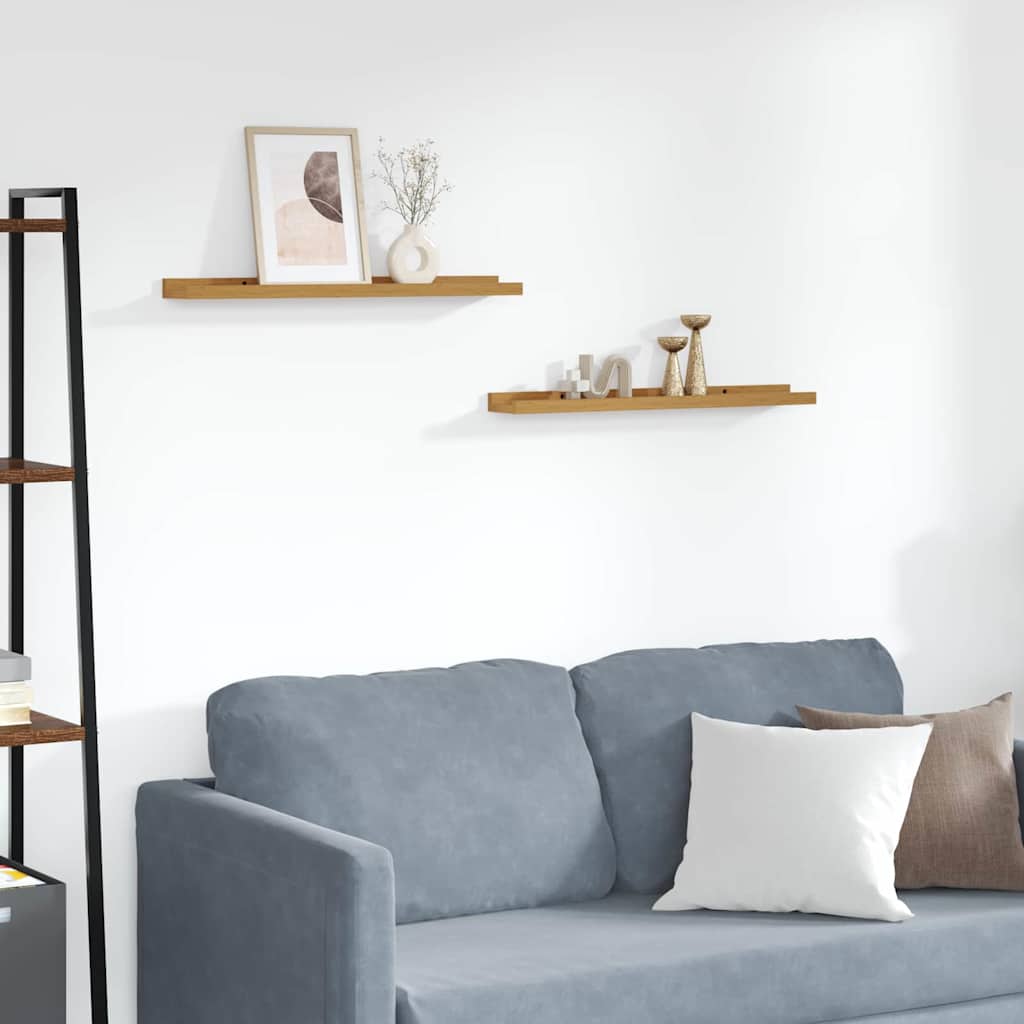 Wall Shelf with Shelf 2 pcs Beige 60 x 9 x 3 cm Engineered Wood