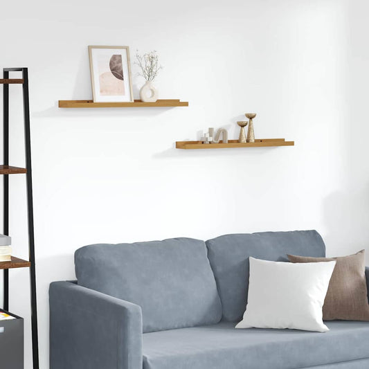 Wall Shelf 2 pcs Beige 60 x 9 x 3 cm Engineered Wood