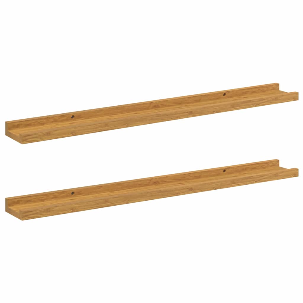Wall Shelf with Shelf 2 pcs Beige 80 x 9 x 3 cm Engineered Wood