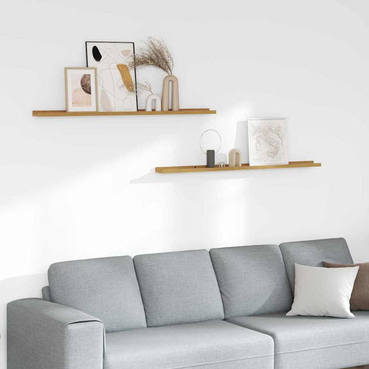 Wall Shelf 2 pcs Beige 115 x 9 x 3 cm Engineered Wood