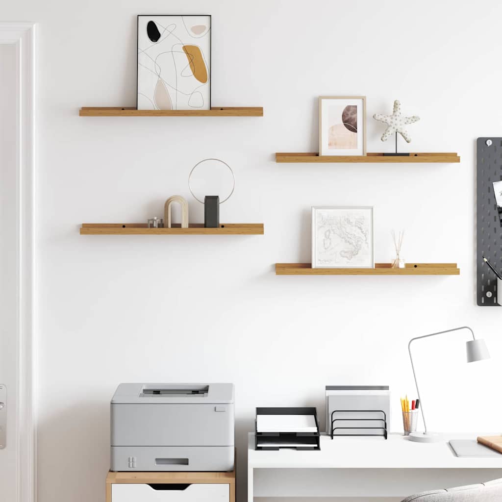 Wall Shelf with Shelf 4 pcs Beige 60 x 9 x 3 cm Engineered Wood
