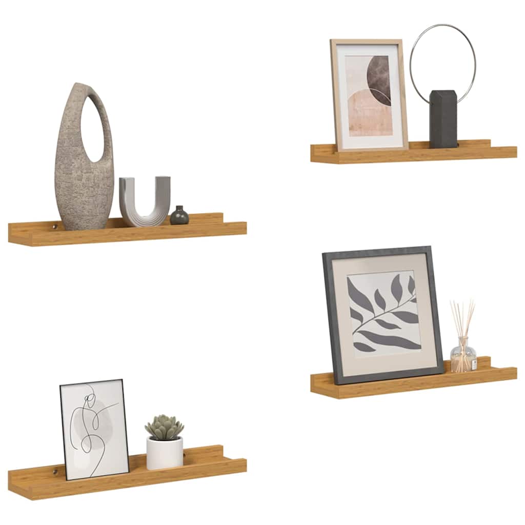 Wall Shelf with Shelf 4 pcs Beige 60 x 9 x 3 cm Engineered Wood