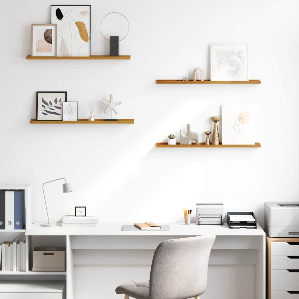 Wall Shelf with Shelf 4 pcs Beige 80 x 9 x 3 cm Engineered Wood