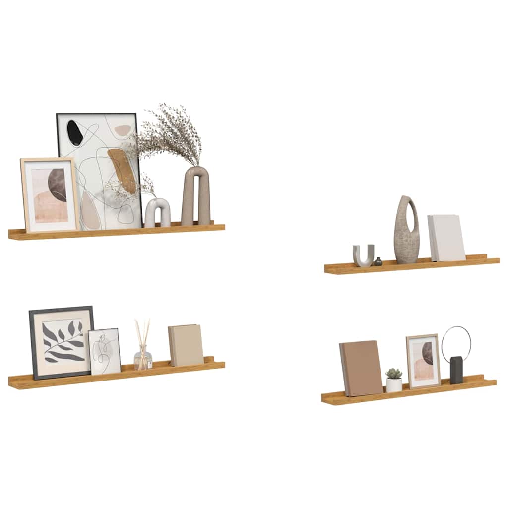 Wall Shelf with Shelf 4 pcs Beige 80 x 9 x 3 cm Engineered Wood
