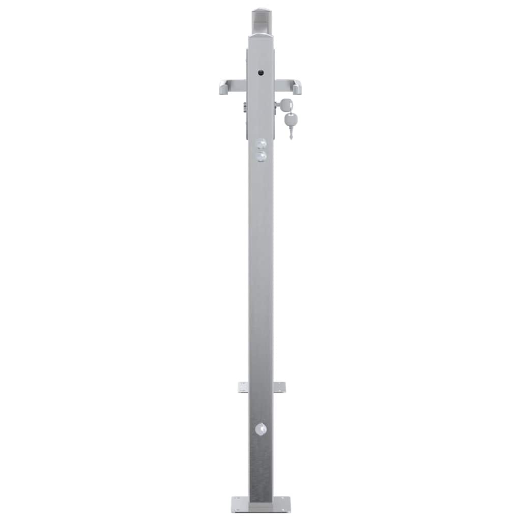 Garden Gate with Lock Silver 85 x 70 cm Stainless Steel