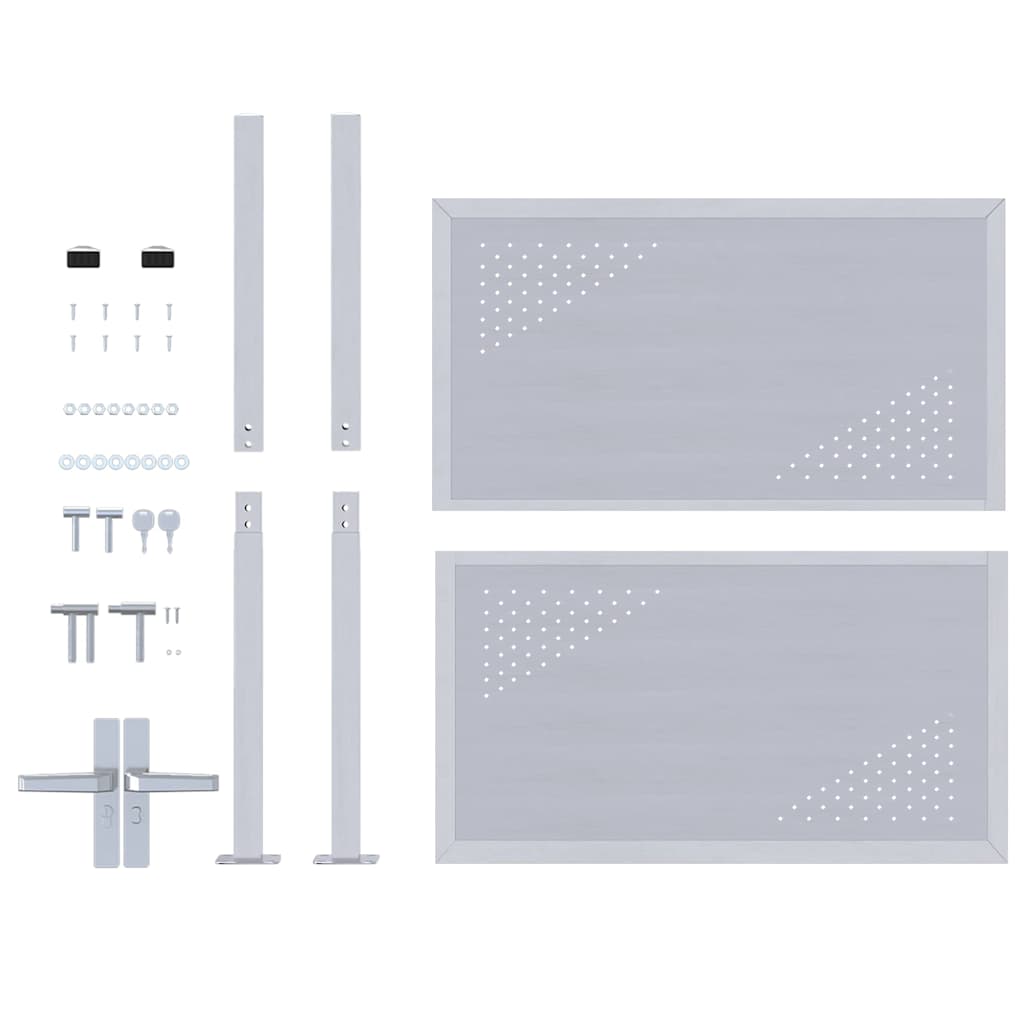 Garden Gate with Lock Silver 85 x 97 cm Stainless Steel