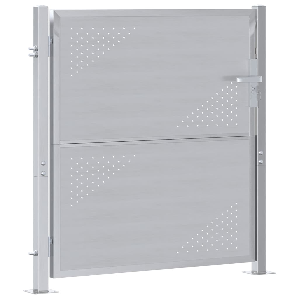Garden Gate with Lock Silver 85 x 97 cm Stainless Steel