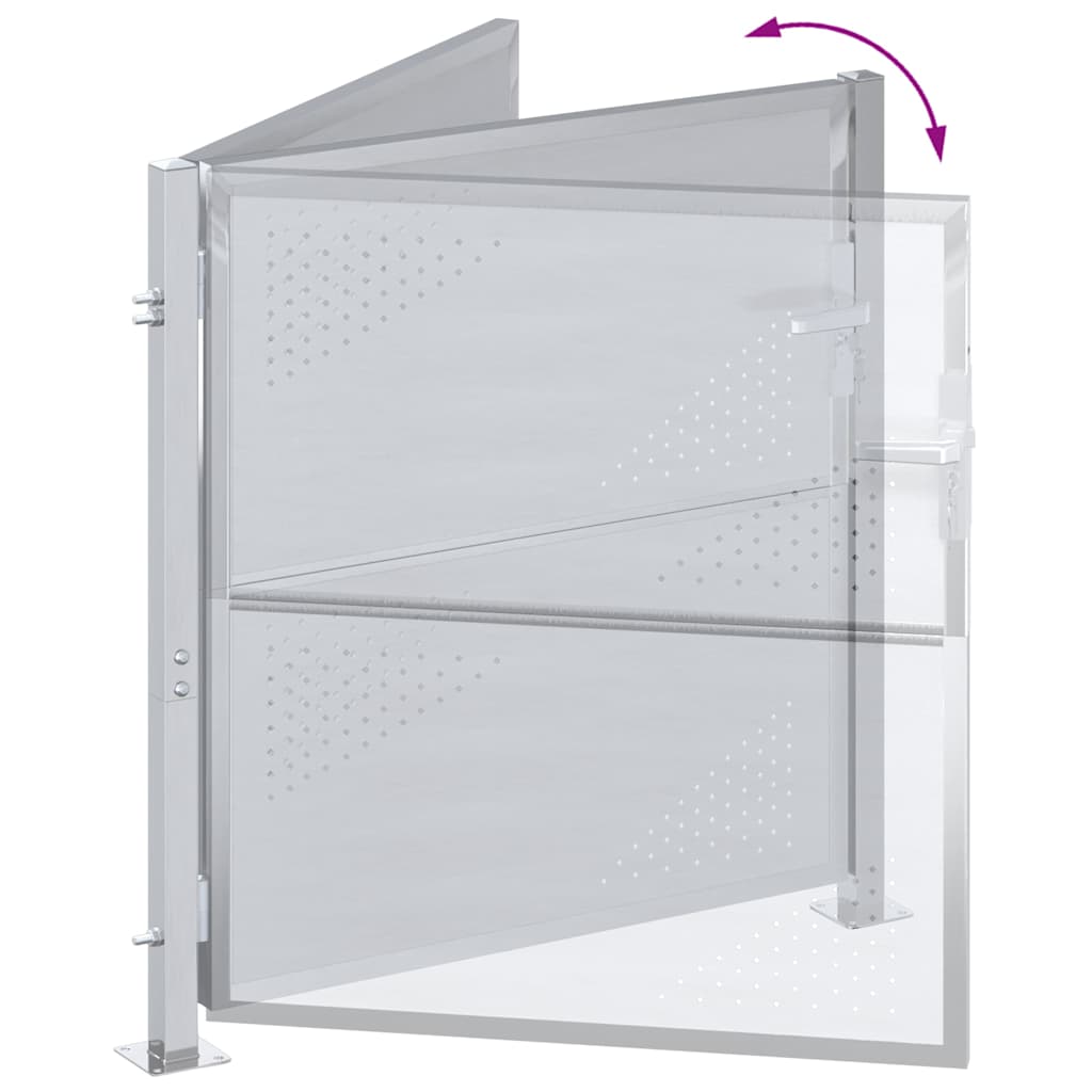 Garden Gate with Lock Silver 85 x 97 cm Stainless Steel