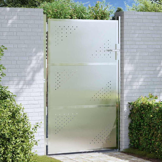 Garden Gate 85 x 120 cm Stainless Steel Silver Lockable