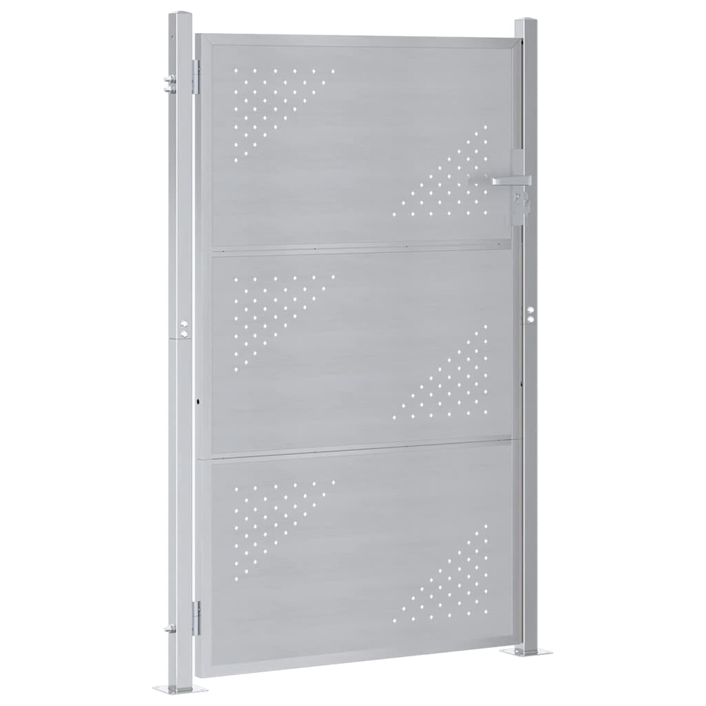 Garden Gate with Lock Silver 85 x 120 cm Stainless Steel