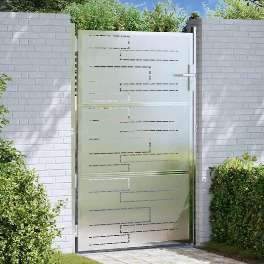 Garden Gate 85 x 144 cm Stainless Steel Silver Lockable