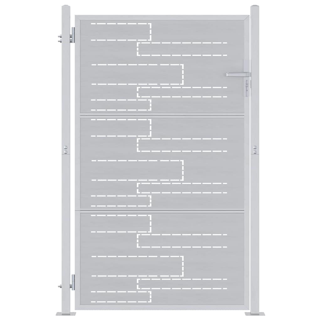 Garden Gate with Lock Silver 85 x 144 cm Stainless Steel