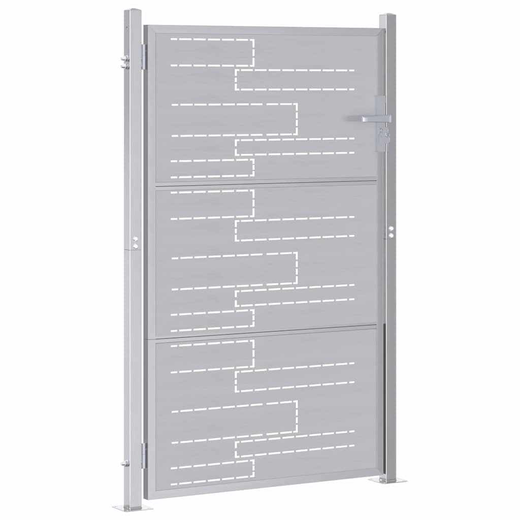 Garden Gate with Lock Silver 85 x 144 cm Stainless Steel