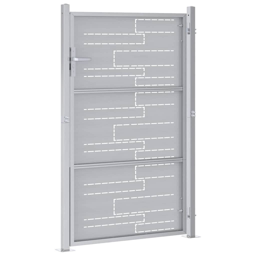 Garden Gate with Lock Silver 85 x 144 cm Stainless Steel