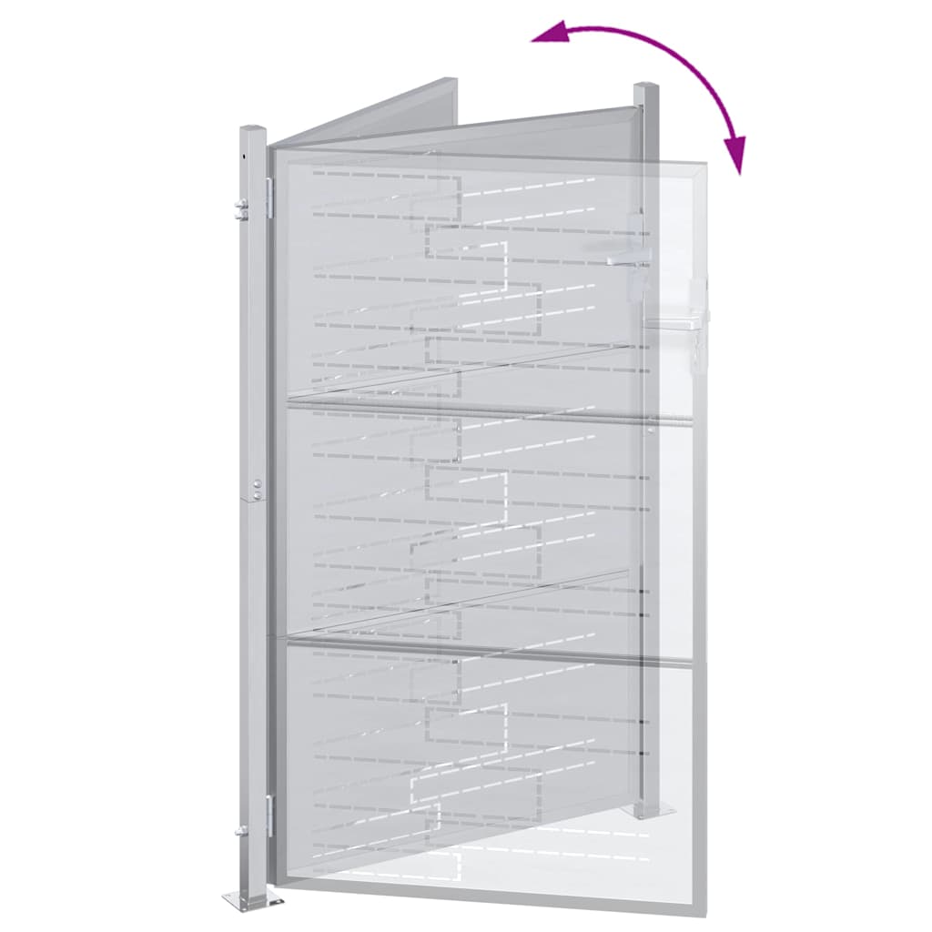 Garden Gate with Lock Silver 85 x 144 cm Stainless Steel