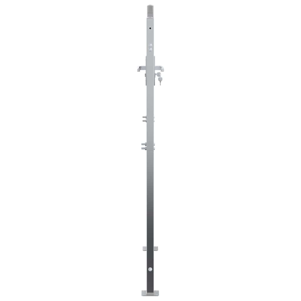 Garden Gate with Lock Silver 85 x 144 cm Stainless Steel
