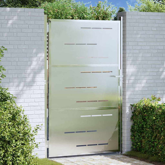 Garden Gate with Lock Silver 85 x 144 cm Stainless Steel