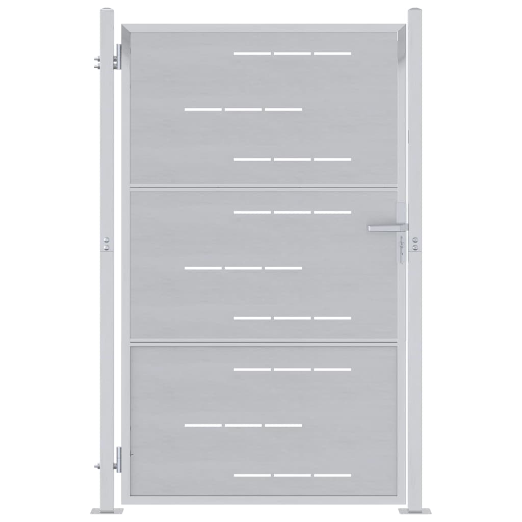 Garden Gate with Lock Silver 85 x 144 cm Stainless Steel