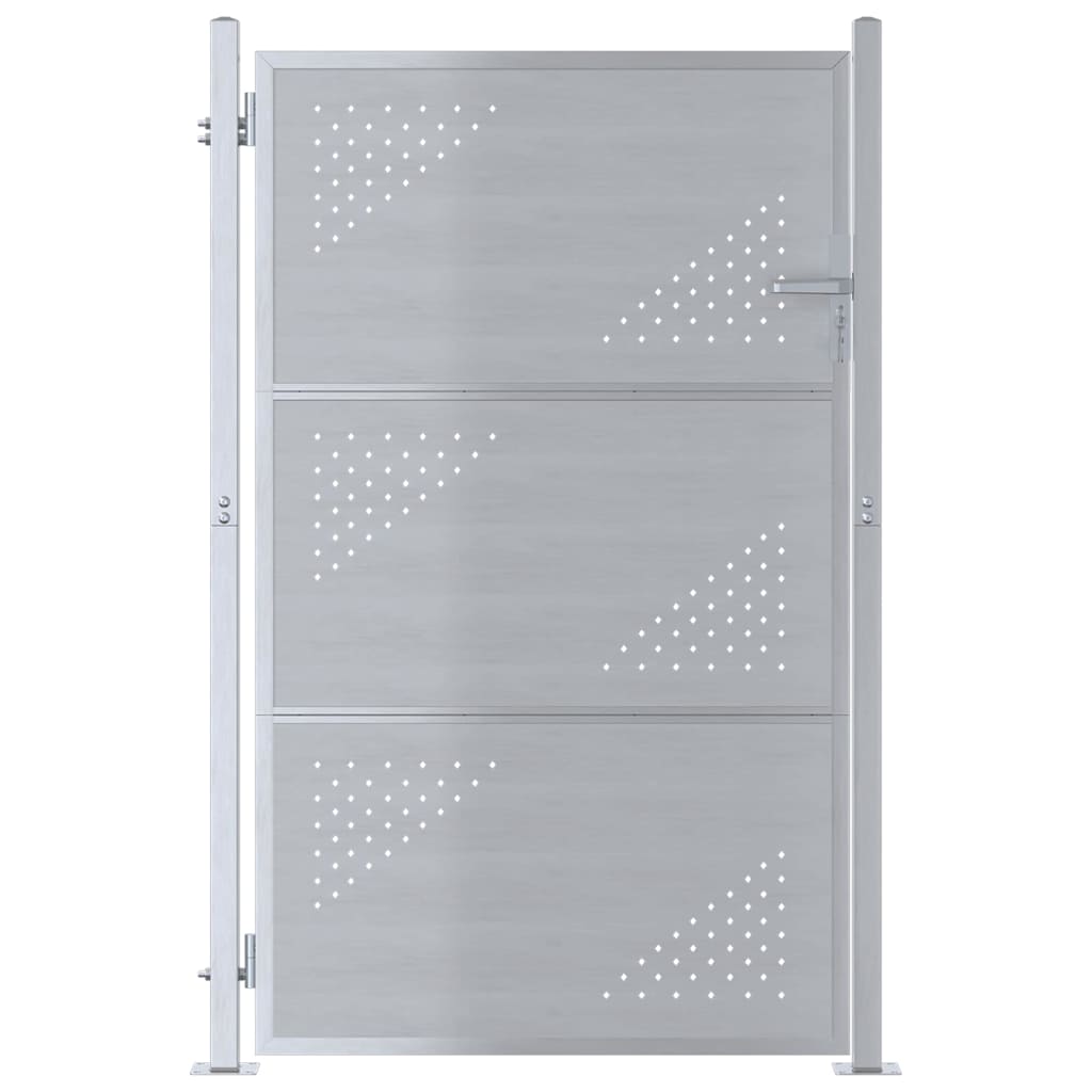Garden Gate with Lock Silver 85 x 144 cm Stainless Steel