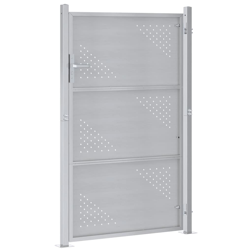 Garden Gate with Lock Silver 85 x 144 cm Stainless Steel