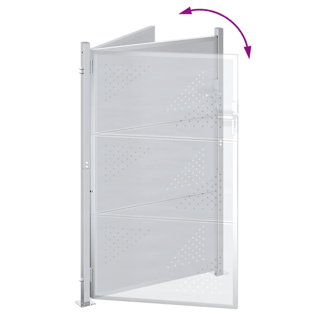Garden Gate with Lock Silver 85 x 144 cm Stainless Steel