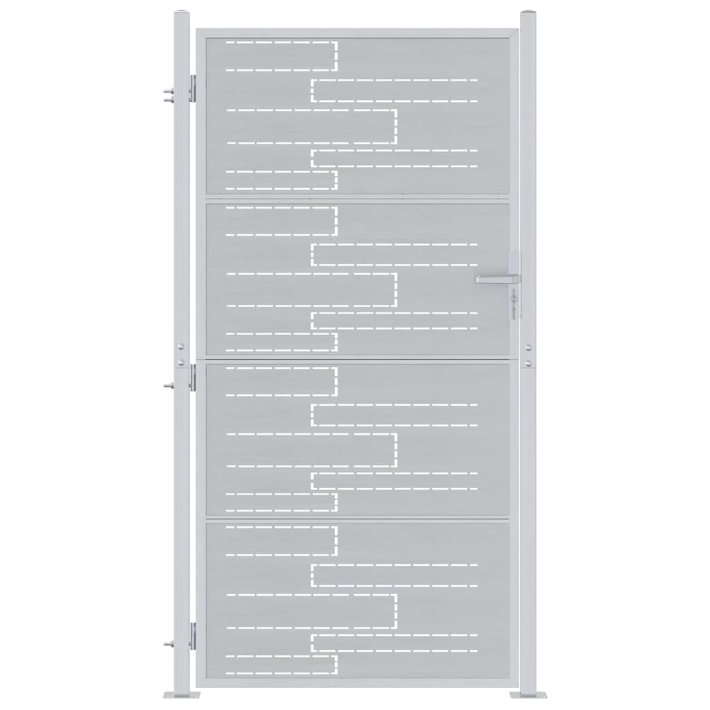 Garden Gate 85 x 174 cm Stainless Steel Silver Lockable