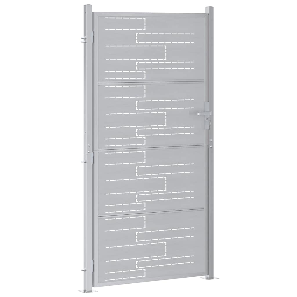 Garden Gate 85 x 174 cm Stainless Steel Silver Lockable