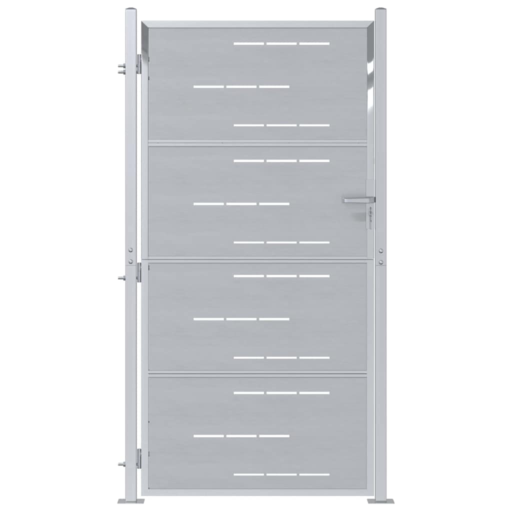 Garden Gate 85 x 174 cm Stainless Steel Silver Lockable