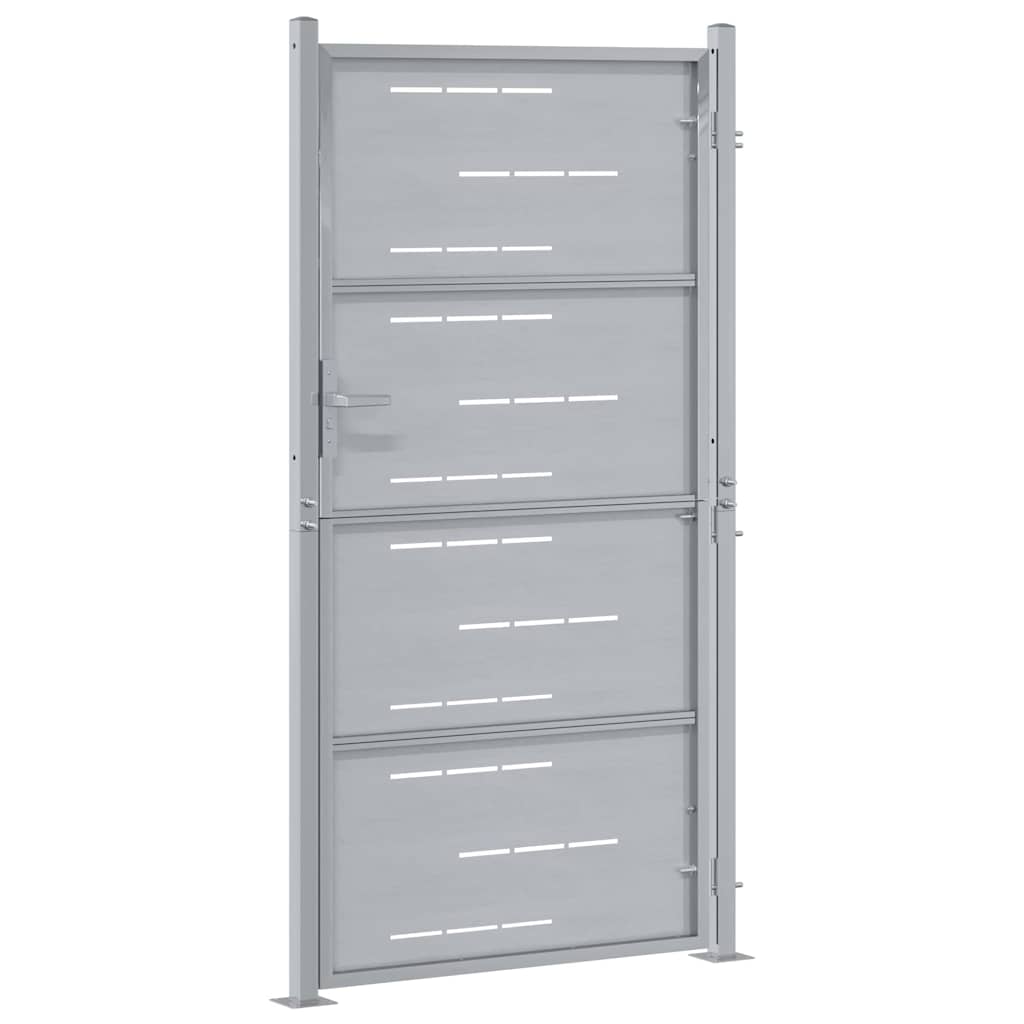 Garden Gate 85 x 174 cm Stainless Steel Silver Lockable