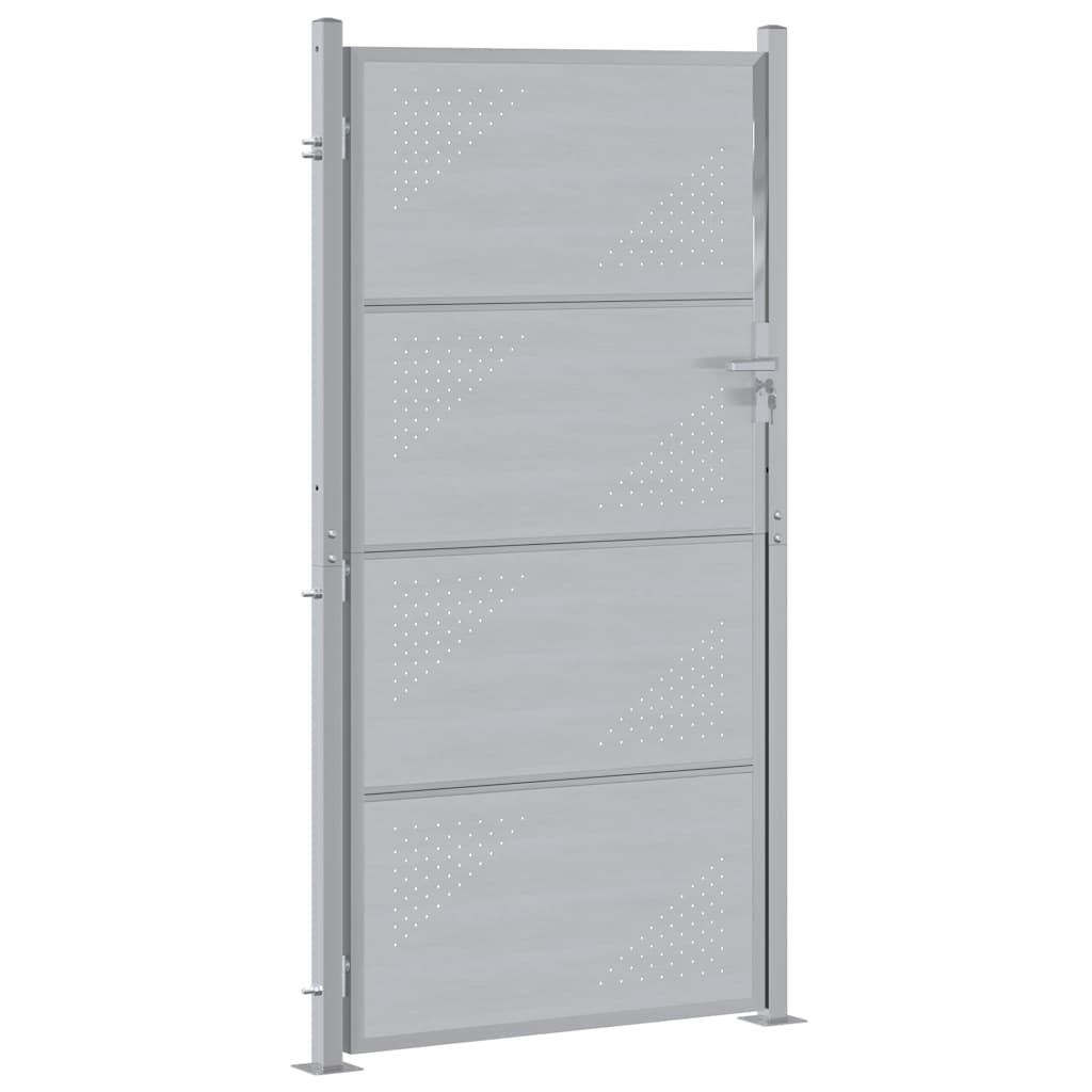 Garden Gate 85 x 174 cm Stainless Steel Silver Lockable