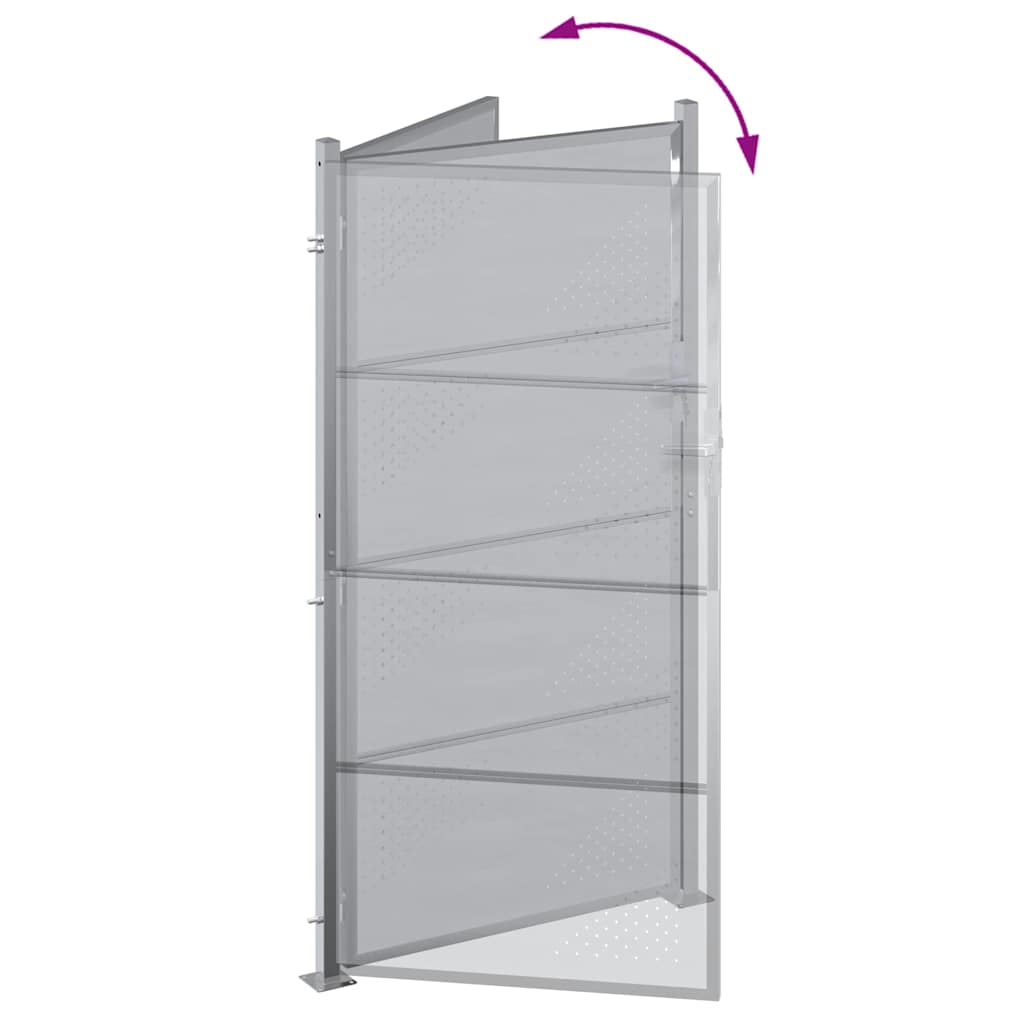 Garden Gate 85 x 174 cm Stainless Steel Silver Lockable