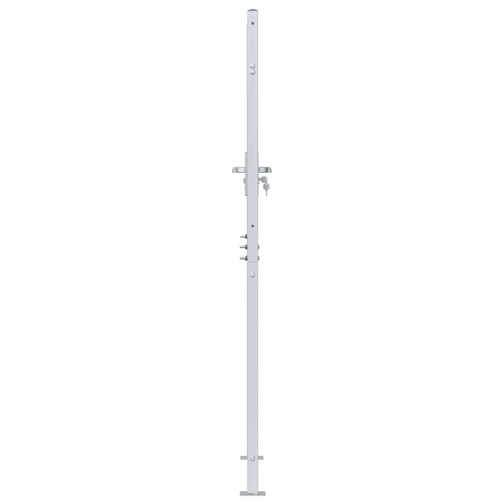 Garden Gate 85 x 174 cm Stainless Steel Silver Lockable