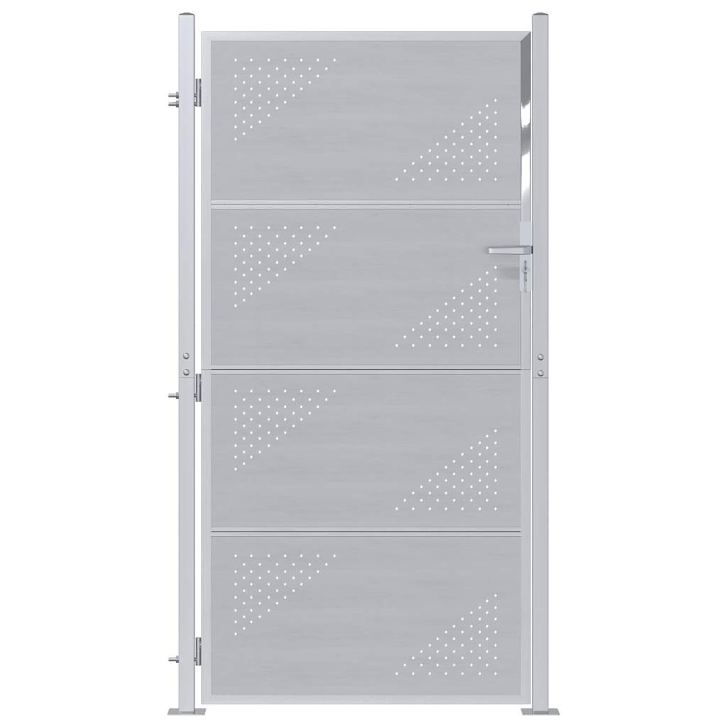 Garden Gate with Lock Silver 96 x 200 cm Stainless Steel