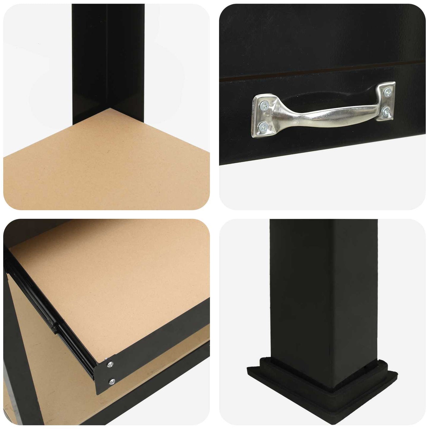 Workbench Black 114 x 54 x 91 cm Engineered Wood and Metal