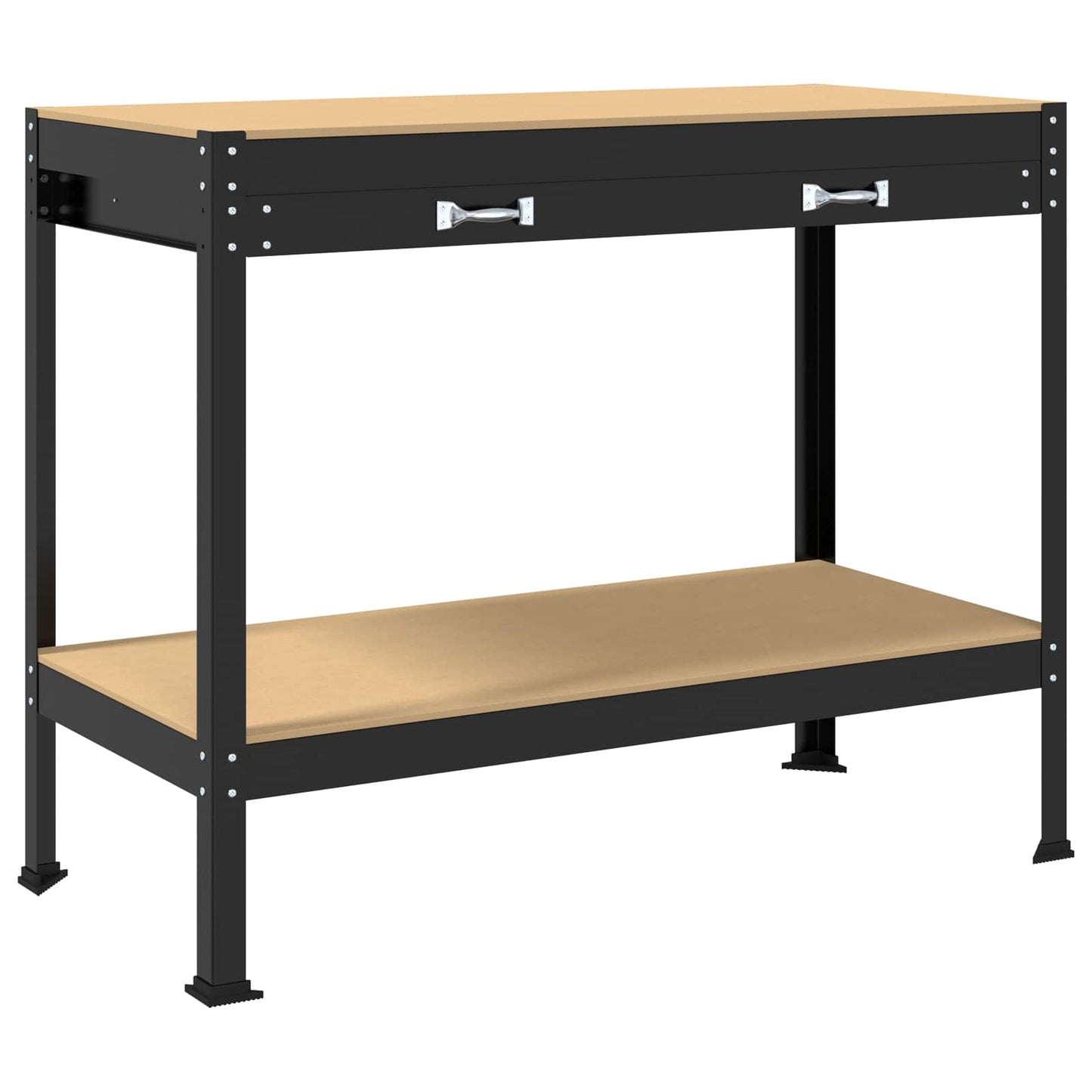 Workbench Black 114 x 54 x 91 cm Engineered Wood and Metal