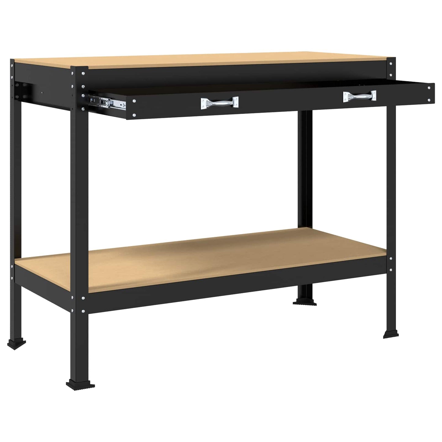 Workbench Black 114 x 54 x 91 cm Engineered Wood and Metal