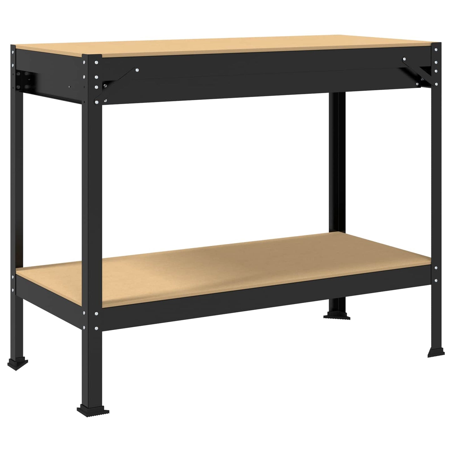 Workbench Black 114 x 54 x 91 cm Engineered Wood and Metal
