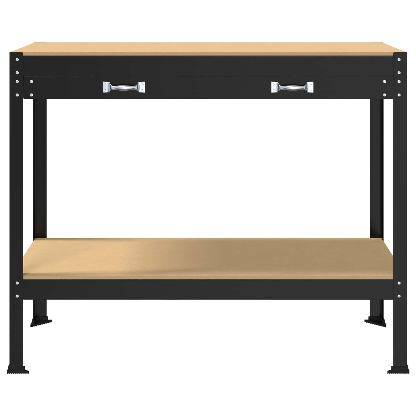 Workbench Black 114 x 54 x 91 cm Engineered Wood and Metal