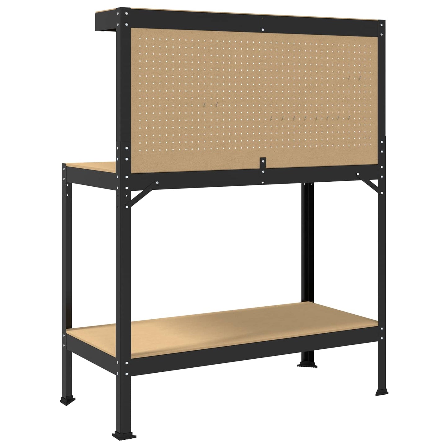Workbench Black 114 x 54 x 145 cm Engineered Wood and Metal