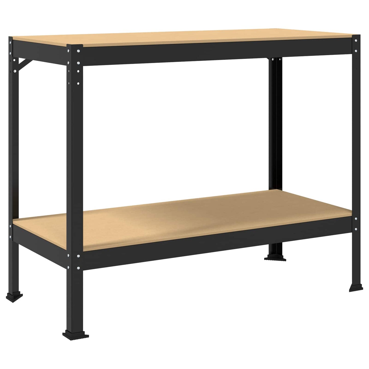Workbench Black 115 x 55 x 91 cm Engineered Wood and Metal