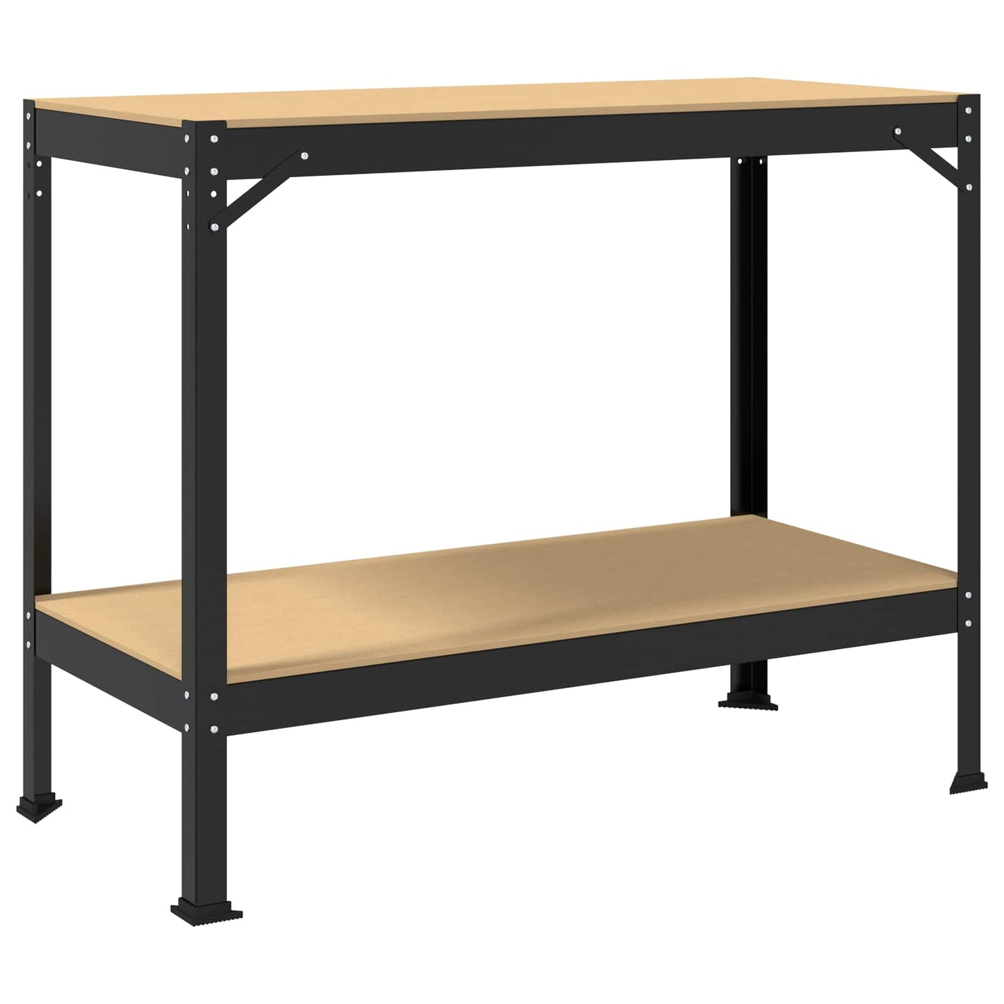 Workbench Black 115 x 55 x 91 cm Engineered Wood and Metal